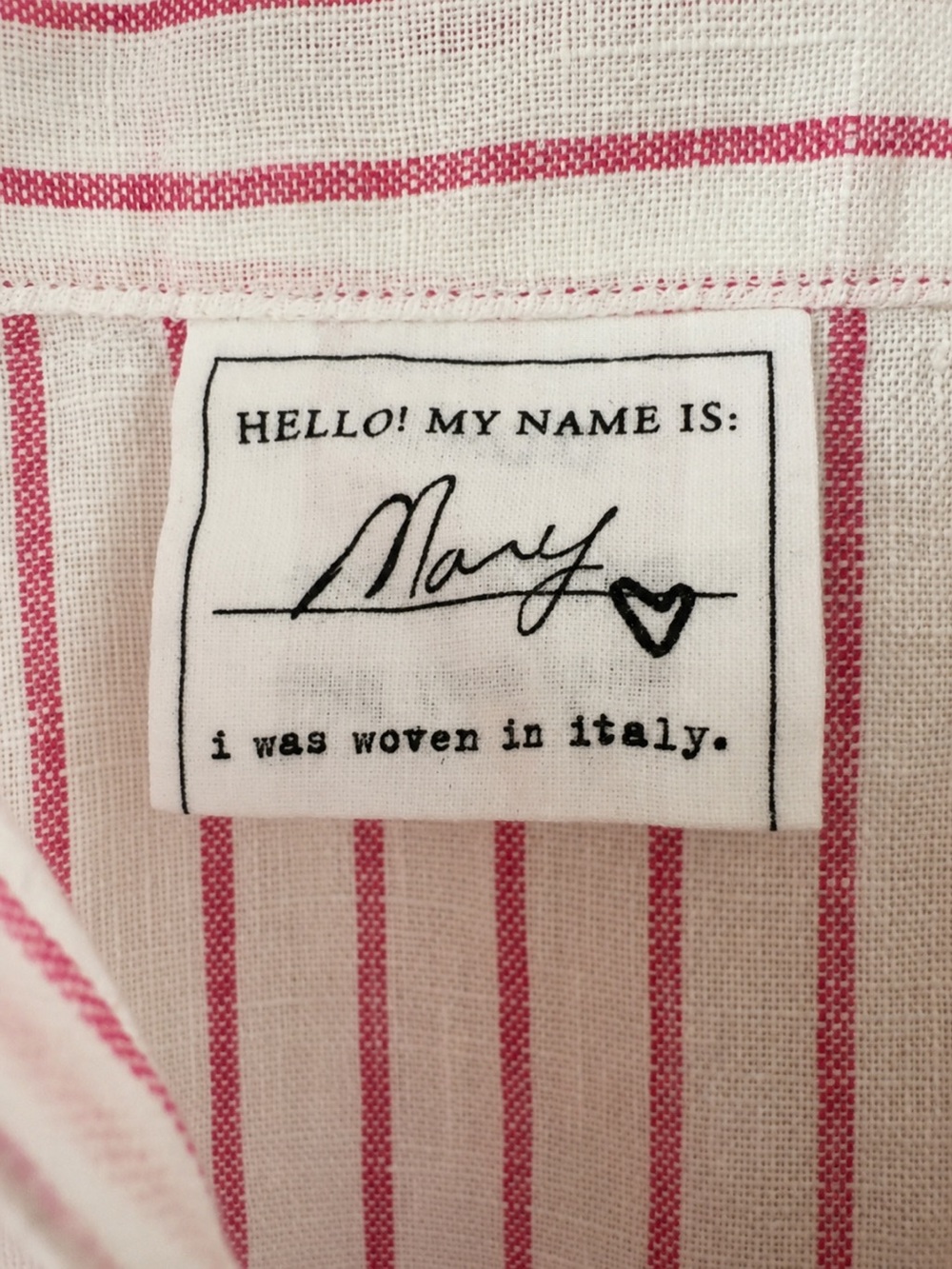Frank & Eileen Mary Pink White Stripe 100% Linen Shirt Dress Tunic Size S - Picture 3 of 3